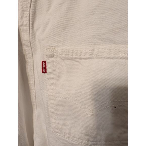 Levi's Womens Shortalls Size XS White Denim Square Neck Pockets Farm Girl - Picture 7 of 11